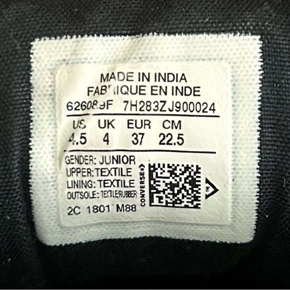 Youth all black Chucks. Size Y 4.5 - Picture 5 of 5